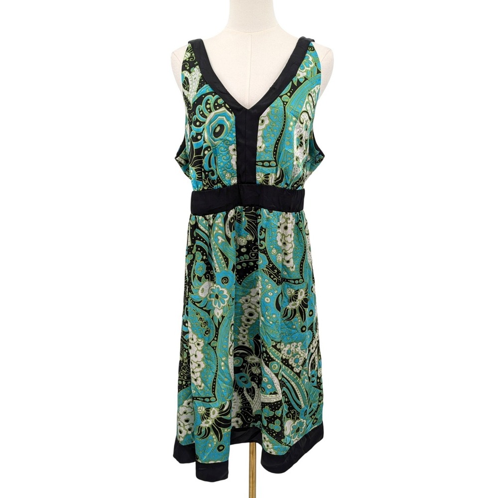 Another Thyme Boho Paisley Sleeveless Midi‎ Dress Retro Artsy 20W y2K